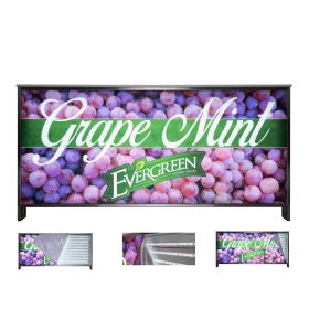 Folding counter with LED backlit display & print, 1.5 m PE granite