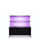 Klappbares LED Rückbuffet aus Edelstahl 1,25 m Weiß PE Granit