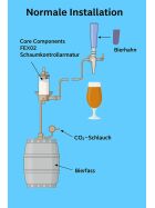 Foam control valve for wall mounting FEX 08 stainless steel G5/8"
