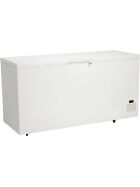 Low temperature chest with electronic controller with acoustic and visual alarm