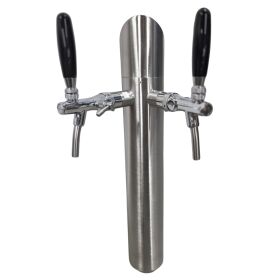 Schanksäule "Westworld" 2leitig  aus Edelstahl H 545mm Durchmesser 85mm / auch mit Schankhahn&Schlauch erhältlich