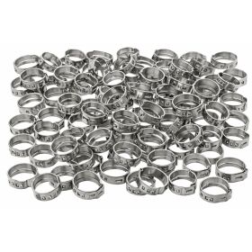 100 × 4 mm Klemmen 1 Ohr Schlauchklemmen