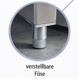 Klapptheke "IronBar"mit Tiefgezogenen, glatten Edelstahloberflächen 150cm/200cm mit/ohne Becken