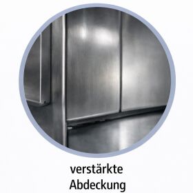 Klapptheke "IronBar"mit Tiefgezogenen, glatten Edelstahloberflächen 150cm/200cm mit/ohne Becken