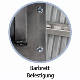 Klapptheke "IronBar"mit Tiefgezogenen, glatten Edelstahloberflächen 150cm/200cm mit/ohne Becken