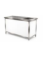 Klapptheke "IronBar"mit Tiefgezogenen, glatten Edelstahloberflächen 150cm/200cm mit/ohne Becken