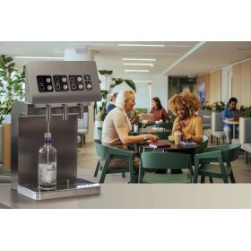 Professional drinking water dispenser for 3 types, including portion control, Fontemagna Bridge type