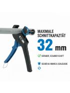 Schlauchschneider ergonomischer Griff mit Feder JG Rohrschere 4-32 mm – John Guest JG-TS-NB Rohrschere – Präzisions-Schlauchschneider bis 32 mm