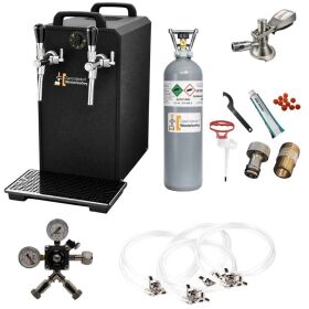Zapfanlage Black 2-leitig 55l/h Komplettset 2 x Flachkeg...