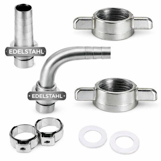 10mm 8 teilig Bierschlauchtüllenset mit Tüllen aus Edelstahl / VA