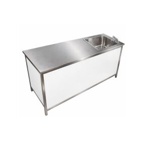 Ausgabetheke mit Edelstahloberfläche (glatt),...