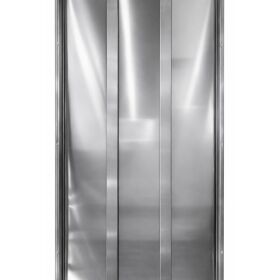 Ausgabetheke mit Edelstahloberfläche glatt (Holzunterbau)