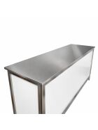 Ausgabetheke mit Edelstahloberfläche glatt (Holzunterbau)