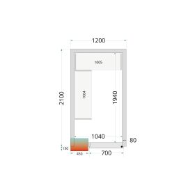 Tefcold Kühlzellen-Wandelemente 80 mm 1 Dreh-Volltür | CR 120x210x212 NF