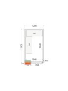 Tefcold Kühlzellen-Wandelemente 80 mm 1 Dreh-Volltür | CR 120x210x212 NF