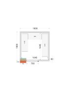Tefcold Kühlzellen-Wandelemente 80 mm 1 Dreh-Volltür | CR 180x180x212 NF