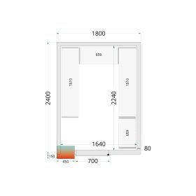 Tefcold Kühlzellen-Wandelemente 80 mm 1 Dreh-Volltür | CR 180x240x212 NF