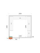 Tefcold Kühlzellen-Wandelemente 80 mm 1 Dreh-Volltür | CR 240x240x212 NF