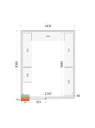 Tefcold Kühlzellen-Wandelemente 80 mm 1 Dreh-Volltür | CR 240x300x212 NF