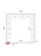 Tefcold Kühlzellen-Wandelemente 120 mm 1 Dreh-Volltür | CR 300x300x220