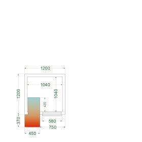 Tefcold Kühlzelle 1 Dreh-Volltür B:580 H:1845 | CRPF1212