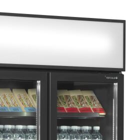 Tefcold Display-Kühlschrank in Schwarz 2 Selbstschließende Dreh-Glastüren | FSC891H Black