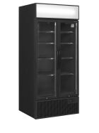Tefcold Display-Kühlschrank in Schwarz 2 Selbstschließende Dreh-Glastüren | FSC891H Black