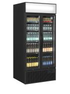 Tefcold Display-Kühlschrank in Schwarz 2 Selbstschließende Dreh-Glastüren | FSC891H Black