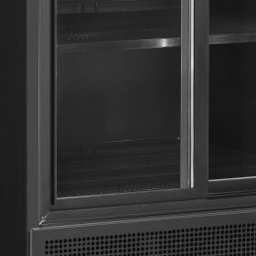 Tefcold Display-Kühlschrank in Schwarz 2 Selbstschließendes Schiebeglas | FSC891S Black