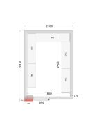 Tefcold Kühlzellen-Wandelemente 120 mm 1 Dreh-Volltür | CR 210x300x220 WD