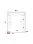 Tefcold Kühlzellen-Wandelemente 120 mm 1 Dreh-Volltür | CR 240x270x220 WD