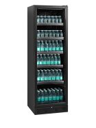 Tefcold Display-Kühlschrank in Schwarz 1 Dreh-Glastür | SCU1425H