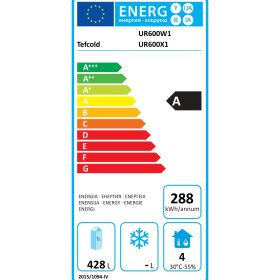 Tefcold Lagerkühlschrank GN2/1 1 Dreh-Volltür | UR600W1