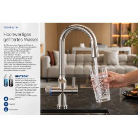 Blupura WaveHome Untertisch-Trinkwassersystem Set (Gekühlt, Sprudelnd, Ungekühlt) inklusive Blutron Micro 7K Filter