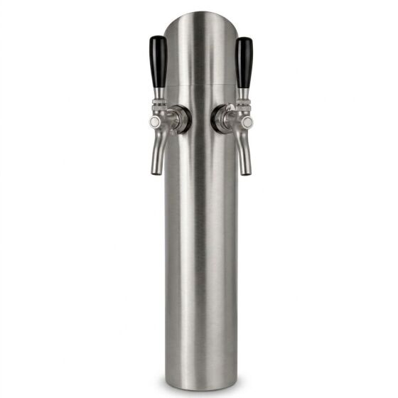 Schanksäule "Westworld" 2 leitig aus Edelstahl H 545 mm Durchmesser 114 mm