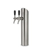 Schanksäule "Westworld" 2 leitig aus Edelstahl H 545 mm Durchmesser 114 mm