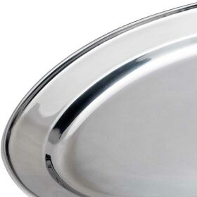 Oval serving plate, stainless steel, 44.8 x 30 cm (WxD)