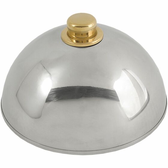 Bell plate with gold-colored handle knob, Ø 25 cm, height 11 cm
