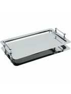 Stainless steel tray with chrome-plated handles GN 1/1, stackable, 53 x 32.5 x 6.5 cm (WxDxH)