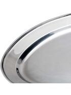 Stainless steel display tray, 25 x 19 x 2.5 cm (WxDxH)