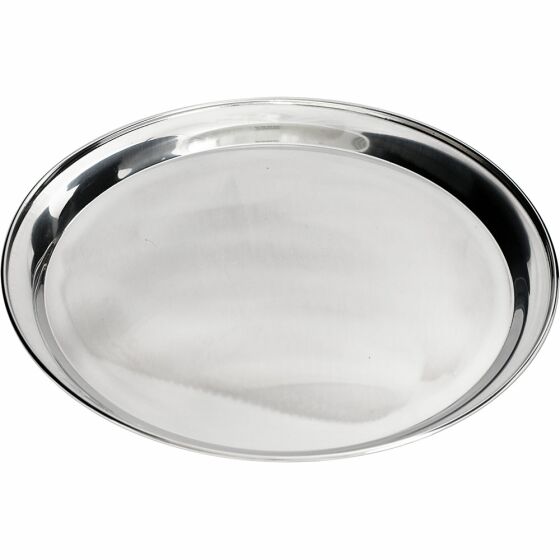 Stainless steel tray, round, Ø 36 cm, height 2 cm