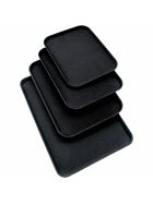 Tray, with non-slip surface, black, 45 x 35 cm (WxD)