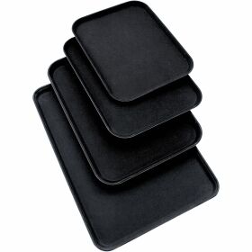 Tray, with non-slip surface, black, 51 x 38 cm (WxD)