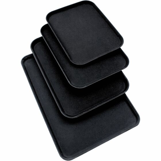 Tray, with non-slip surface, black, 56 x 40 cm (WxD)