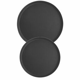 Round tray with non-slip surface, black, Ø 35.5...