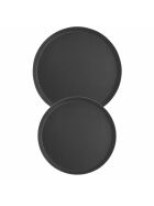 Round tray with non-slip surface, black, Ø 35.5 cm, height 2.5 cm
