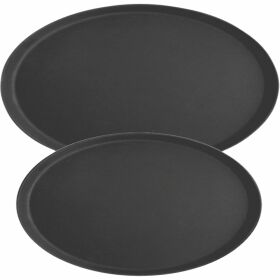 Oval tray, with non-slip surface, black, 51 x 63.5 x 2.5...