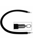 Black connecting rope, chrome fittings, length 150 cm