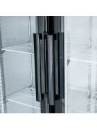 Stalgast schwarzer Bar-Kühlschrank mit 2 Glastüren, 490 Liter
