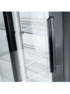 Stalgast schwarzer Bar-Kühlschrank mit 2 Glastüren, 490 Liter